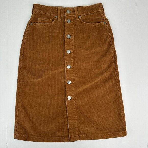 Everlane Women's Acorn The Button-Front Corduroy Skirt W23-26”‎ - Picture 1 of 10